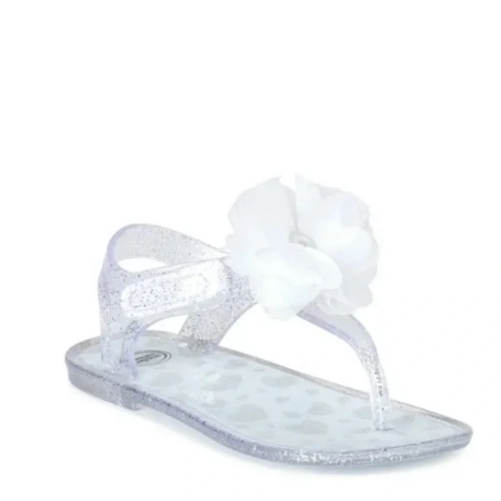 Wonder Nation Glitter Sandals with White Flower
